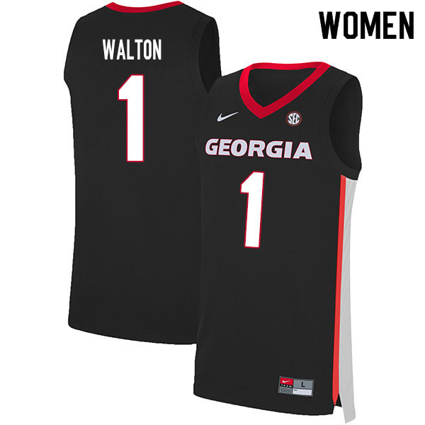 2020 Women #1 Jaykwon Walton Georgia Bulldogs College Basketball Jerseys Sale-Black - Click Image to Close